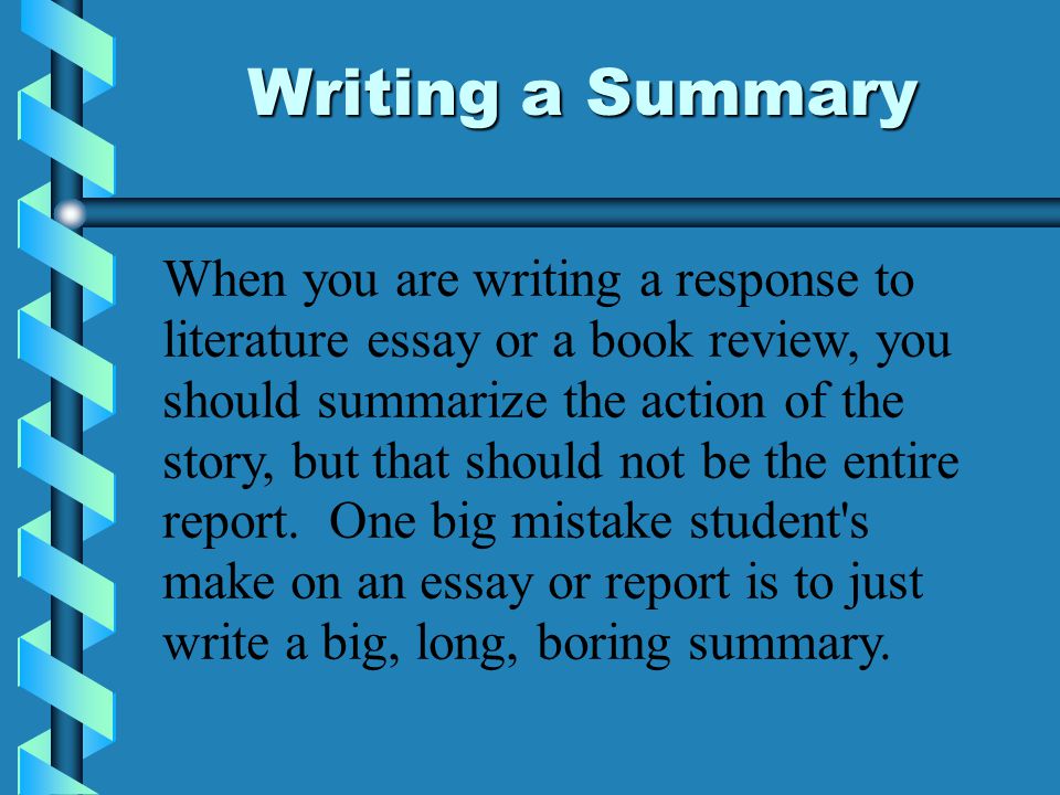 Writing a Summary Essay